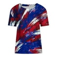 thumbnail image 4 of Mode Femme Été Décontracté Imprimé Col Rond Manches Courtes T-Shirt Blouse Deals Chaud, 4 of 5