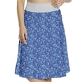 thumbnail image 1 of Women's Navy Blue Oriental Pastel Flowers A-line Printed Skirt Casual Wear, 2XL, Navy Blue, by Ambesonne, 1 of 1