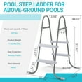 thumbnail image 3 of 2 Steps Above Ground Pool Ladder 33In Wall Height 300Lbs Capacity Heavy Duty Steel Frame Non Slip Plastic Steps Swimming Pool Entry Exit Systems Safe Access Outdoor Backyard Durable Essential, 3 of 17