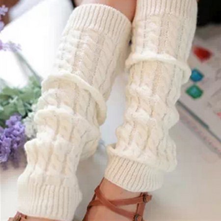 Fancyleo Winter Fashion Leg Warmers Stocking Knit Thick Long Socks Knee Brace Pads Knee Warmers Sleeve For  Ladies Knit Crochet Legging Best