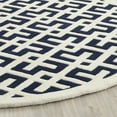 thumbnail image 3 of SAFAVIEH Chatham Jackson Geometric Wool Area Rug, Dark Blue/Ivory, 7' x 7' Round, 3 of 6
