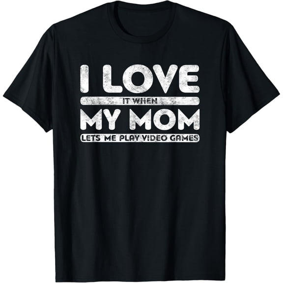 Funny Gamer Men T-Shirt Retro Slogan Video Games Graphic Tee Humor Apparel for Men Mothers Day Family Gift