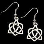 Celtic Heart Earrings, Silver Earrings on French style Ear Wire, Surgical Steel Ear Wire for Sensitive Ears, Hypoallergenic, Lightweight, Unique