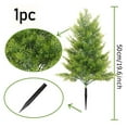thumbnail image 3 of Artificial Cypress Topiary Tree 19.6 Inch, UV Resistant Fake Cedar Shrubs with Ground Spike, Outdoor Indoor Decor for Porch, Garden, Pathway Landscaping - Realistic Pruned Design, 3 of 7