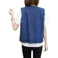 Borke Women's Sleeveless Denim Vest V Neck Button Down Jean Waistcoat