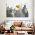 thumbnail image 2 of Elephant Stock Geometric Himalayan Mountains Wall Art - Horizontal Multi Panel Canvas - Living Room Wall Decor - Nature Multi Panel - Gray And Gold Decor - 65" x 42", 2 of 8