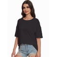 thumbnail image 6 of Women's Crew Neck Short Sleeve T-Shirts - Summer Casual Tee Tops, Lightweight Comfort Fit, 6 of 6