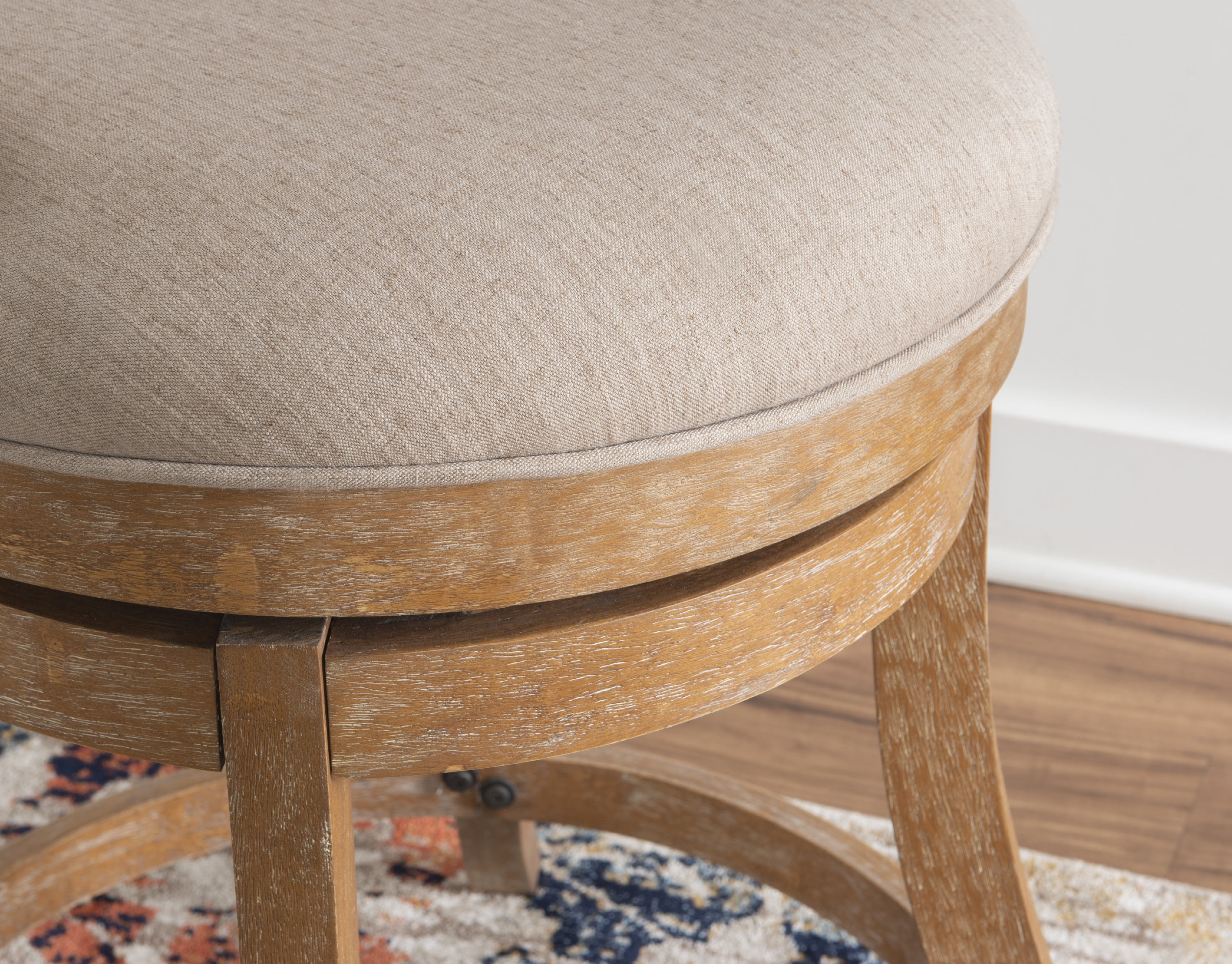 Powell Gemma Bar Stool with 360-Degree Swivel, Beige