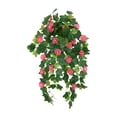 thumbnail image 4 of kkbbma under $5 Artificial Faux Hanging Plants Flowers for Outdoor Outside, Fake Silk White Morning Glory Long Vines UV Resistant Look Real for Home Porch Patio Balcony Planter Decoration, 4 of 9