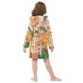 thumbnail image 7 of FORMRS Niños Bathrobe Unisex Hooded Robe Soft Plush Pajamas Sleepwear, Size 4-6T, Pink Cityscape Painting, 7 of 7