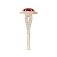 thumbnail image 3 of ANGARA Natural Ruby Split Shank Ring with Diamond Hexagon Halo in 14K Rose Gold for Women (Size-5mm) | July Birthstone Jewelry for Her | Natural Ruby Rings, 3 of 10