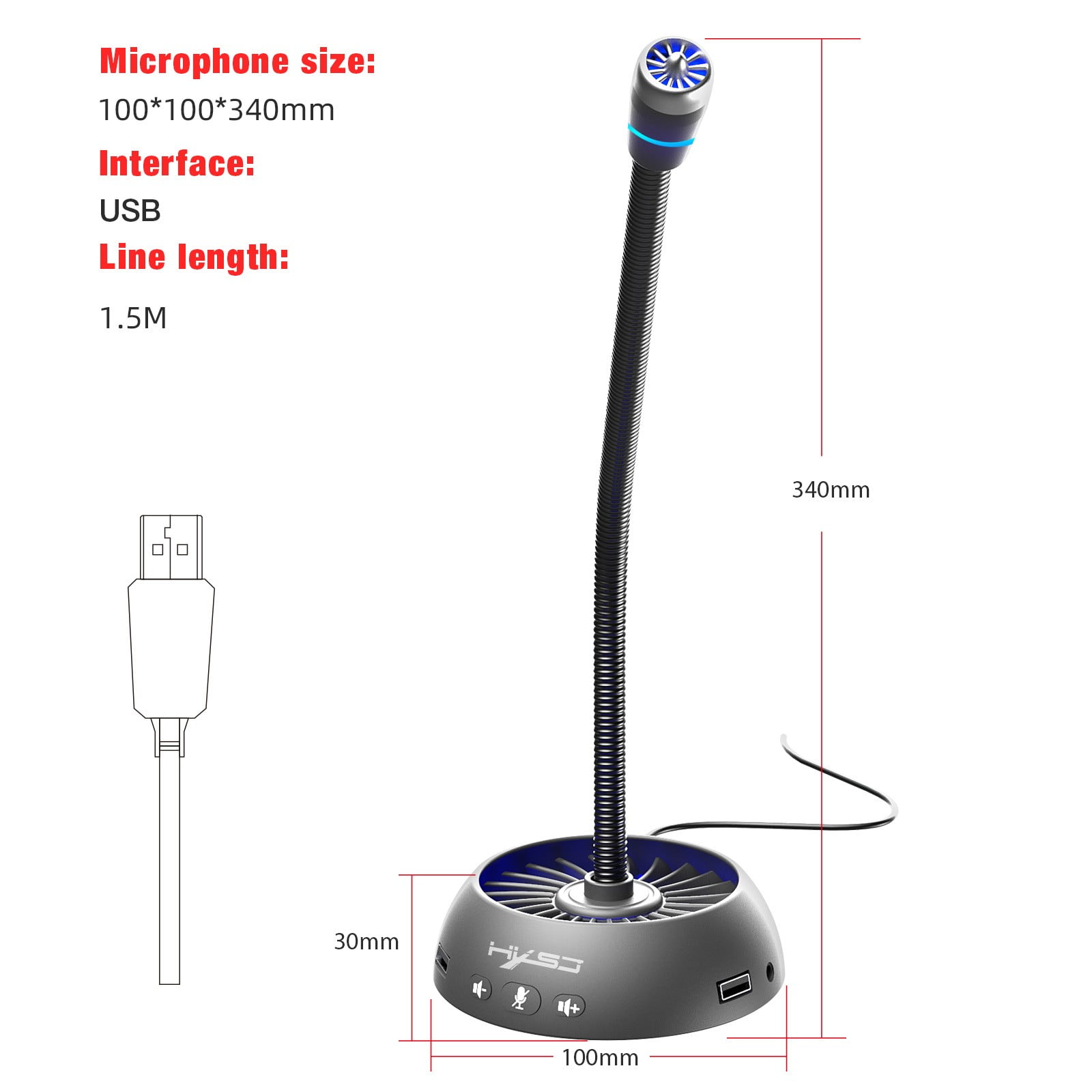 Mrzvby Gifts for Women Clearance!F15 Wired Omnidirectional USB Mic Audio Recording Microphone 360°Sound