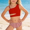 thumbnail image 2 of Shadoumai Girls Two Piece Swimsuits For Teens Tankini Bikini Cute Ruffle Beach Bathing With High Waist Bottom, 2 of 4