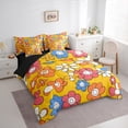 thumbnail image 3 of Homewish Kawaii Vintage Flowers 7-Piece Bedding Comforter Set For Boys Girls,Colorful Floral Blossoms King Bedding Sets,Spring Garden Ultra Soft Bed Sheets,Luxury Bedroom Decor,Reversible, 3 of 8