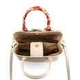 thumbnail image 6 of LIKE DREAMS Mila Mini Satchel Bag - WHITE, Vegan Leather, 12" W x 9" H x 6" D, Magnetic Snap Closure, Scarf Wrapped Top Handle, 1 Inner Compartment Divider, Gold Accents, 6 of 6