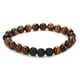 thumbnail image 1 of Xiao Hua Pulsera de cuentas hecha a mano, ideal para hombres y mujeres, con cuentas de piedra volcánica natural (marrón y negro)., 1 of 3