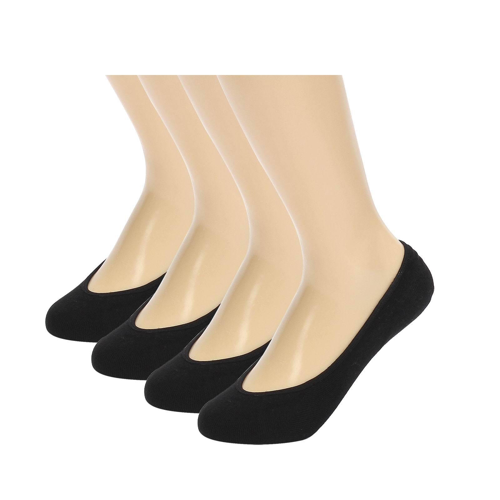 DEVUGGO 4 Pairs No show Socks Non Slip Invisible Hidden Socks for Women