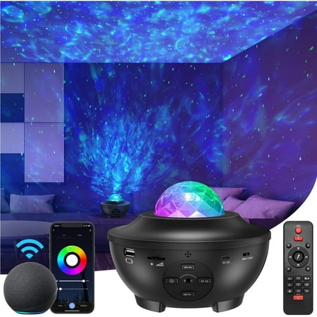 

Galaxy Projector Star Projector with Bluetooth/Music Speaker/Voice Control/Timer Work with Alexa & Google Assistant Starry Night Light Projector for Kids Adult Bedroom/Christmas Decoration/Ideal Gift