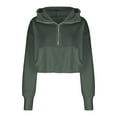 thumbnail image 4 of Timegard Half Zip Sweatshirt for Women Hoodies Cropped Pullover Fall Casual Loose Tops with Pockets, 4 of 7