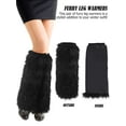 thumbnail image 5 of Gustave Faux Fur Leg Warmers Winter Soft Cozy Furry Long Boot Cuffs Covers Fashion Y2K Leg Warmer for Women Girls Party Costumes "White", 5 of 8