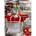 thumbnail image 4 of Outdoor Tablecloth with Umbrella Hole and Zipper, Geometric Red Round Table Cloth 60 Inch Waterproof Tablecloth, Boho Retro Abstract Circle Black Green Picnic Table Cover for Patio Camping, 4 of 7