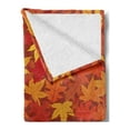 thumbnail image 2 of Orange Soft Flannel Fleece Throw Blanket, Colorful Autumn Fall Season Maple Leaves in Unusual Designs Nature Print, Cozy Plush for Indoor and Outdoor Use, 70" x 90", Burnt Orange, by Ambesonne, 2 of 5
