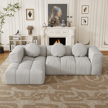 StarHome Faux Leather Sectional Sofa, 6 Seats Sleeper Couch with Reversible Chaise, Storage Ottoman, Modular L Shaped Sectional Sofa with Extra Headrests, Living Room Furniture for Apartment, Brown