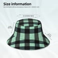 thumbnail image 3 of Fisherman Hat 22.8×5.9in Skin-Friendly Lightweight Breathable Folding Reflective Double Face For Daily Travel Business Camping Paleturquoise Buffalo Plaid Check Tartan Scotland_1, 3 of 8
