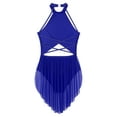 thumbnail image 6 of Miaeowve Lyrical Dance Dress Women Modern Contemporary Sparkly Backless Skirted Leotard Dancewear Blue XXL, 6 of 6