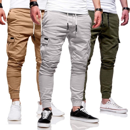 Casual Joggers Solid Color Pants Men 