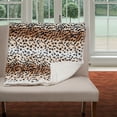Lavish Home Fleece/Sherpa Animal Print Throw Blanket