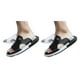 thumbnail image 3 of Minnieouse Sandalias de playa Slipon para hombre, 2 piezas, para senderismo, Picnic, de cuero, portátiles, con punta abierta, color blanco, talla Blanco negro talla 45 2Conjunto, 3 of 6