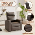 thumbnail image 4 of Furmax Recliner Chair Pu Leather Single Sofa Home Theater Recliners with 2 Point Massage Function for Living Room,PU Brown, 4 of 7