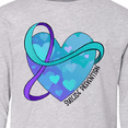thumbnail image 4 of Inktastic Suicide Prevention Awareness Purple and Teal Heart Ribbon Long Sleeve Youth T-Shirt, 4 of 5