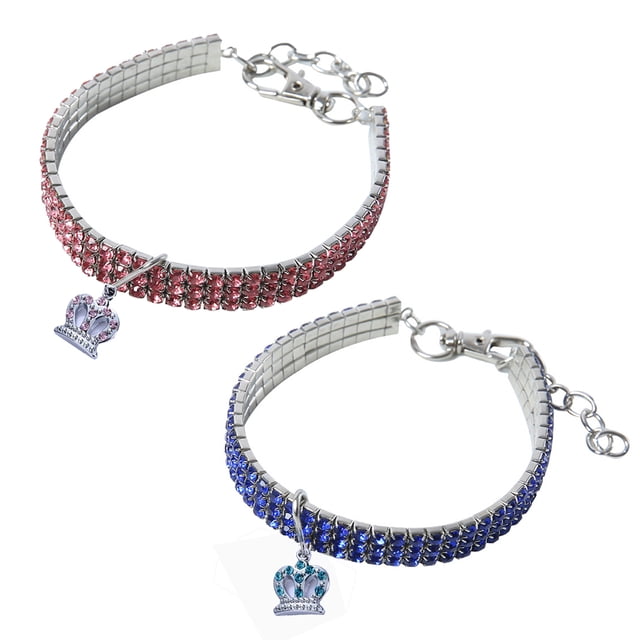 Pieza de collar de mascota con diamantes de imitación brillantes, colgante brillante, collar de perro, cristal ajustable