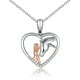 thumbnail image 1 of Collar ACOGVN con colgante en forma de corazón para mujer, con diseño de caballo y niña, chapado en plata, 1 of 7