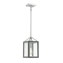 Gray with Polished Nickel Accents One Light Pendant from the Carlton Collection
