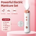 thumbnail image 4 of YOOVEE Cordless Electric Nail File Set, Portable Electric Nail Drill Machine, Professional Manicure Pedicure Kit, 5 Speeds Hand Foot Care Tool for Calluses, Thick Nails, Grind, Trim, Polish, 4 of 6