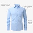 thumbnail image 4 of XINQIHANG Chemise Habillée à Manches Longues pour Hommes Coupe Régulière Décontractée Boutonnée Unie avec Poches, 4 of 7