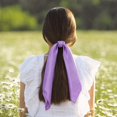 thumbnail image 2 of Unique Bargains 1 Pc Headband Solid Satin Square Hair Scarf Hair accessory Taro Purple, 2 of 4
