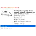 thumbnail image 2 of Front Right Passenger Side Window Regulator with Motor - Compatible with 2005 - 2015 Nissan Frontier 2006 2007 2008 2009 2010 2011 2012 2013 2014, 2 of 2