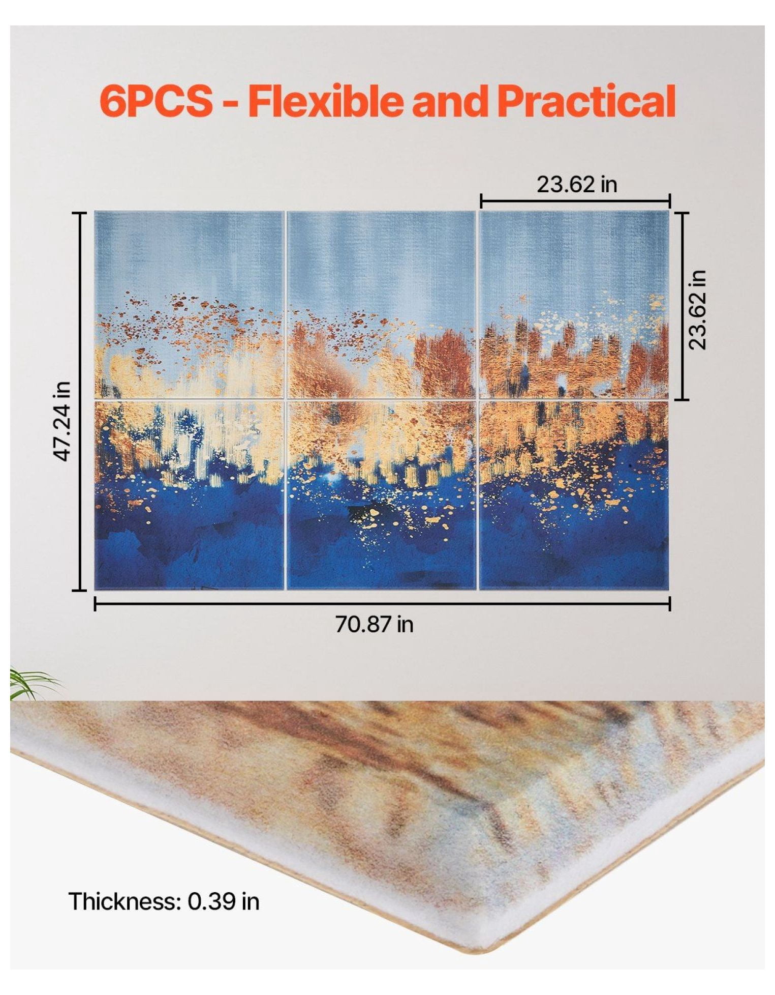 Acoustic Panels 6 Pack, 70.87x47.24in Soundproof Wall Tiles, Self Adhesive Sound Dampening Boards for Home Office Studio Gaming Room, Pastel