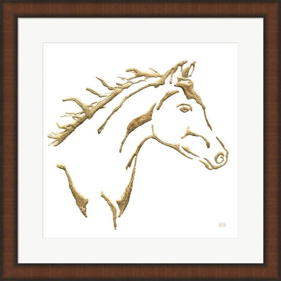 Great Art Now Gilded Filly on White by Chris Paschke Framed Wall Art 20"W x 20"H