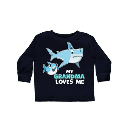 

Inktastic My Grandma Loves Me with Cute Sharks Gift Toddler Boy or Toddler Girl Long Sleeve T-Shirt