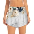 thumbnail image 2 of Goofa Pumpkin And White Marble Printed Women 2 in 1 Running Shorts,Quick Dry Athletic Workout Shorts,High Waisted Athletic Shorts with Liner Pockets-Medium, 2 of 9