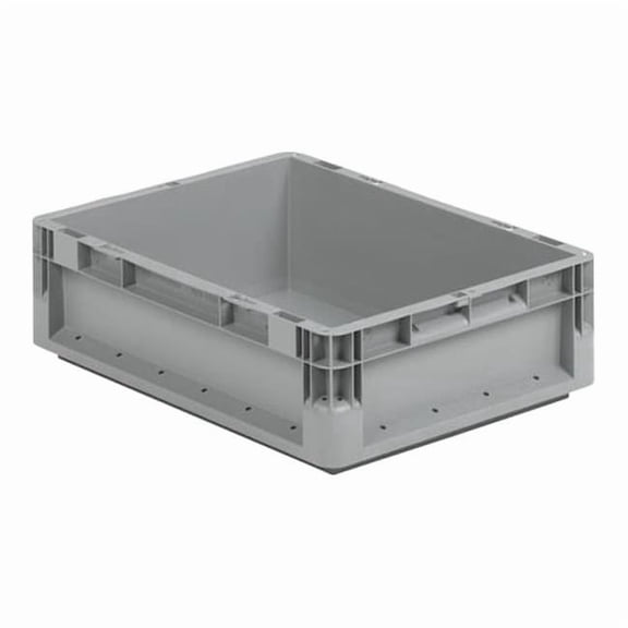 Ssi Schaefer Straight Wall Container,Gray,Solid,HDPE ELB4220.GY1