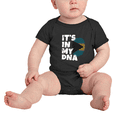 thumbnail image 2 of It's In My DNA Bahamian Flag Country Pride Baby Rompers Baby Bodysuit (Black, 6-12 Months), 2 of 5