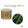 thumbnail image 5 of KOYPTL 33 Feet 2 Rolls Christmas Tree Beads Garland,Faux Pearl Beads String Roll Acrylic Hanging Ornaments for Xmas Tree Party Supplies Indoor Home Christmas Decoration and Crafts Gold, 5 of 6