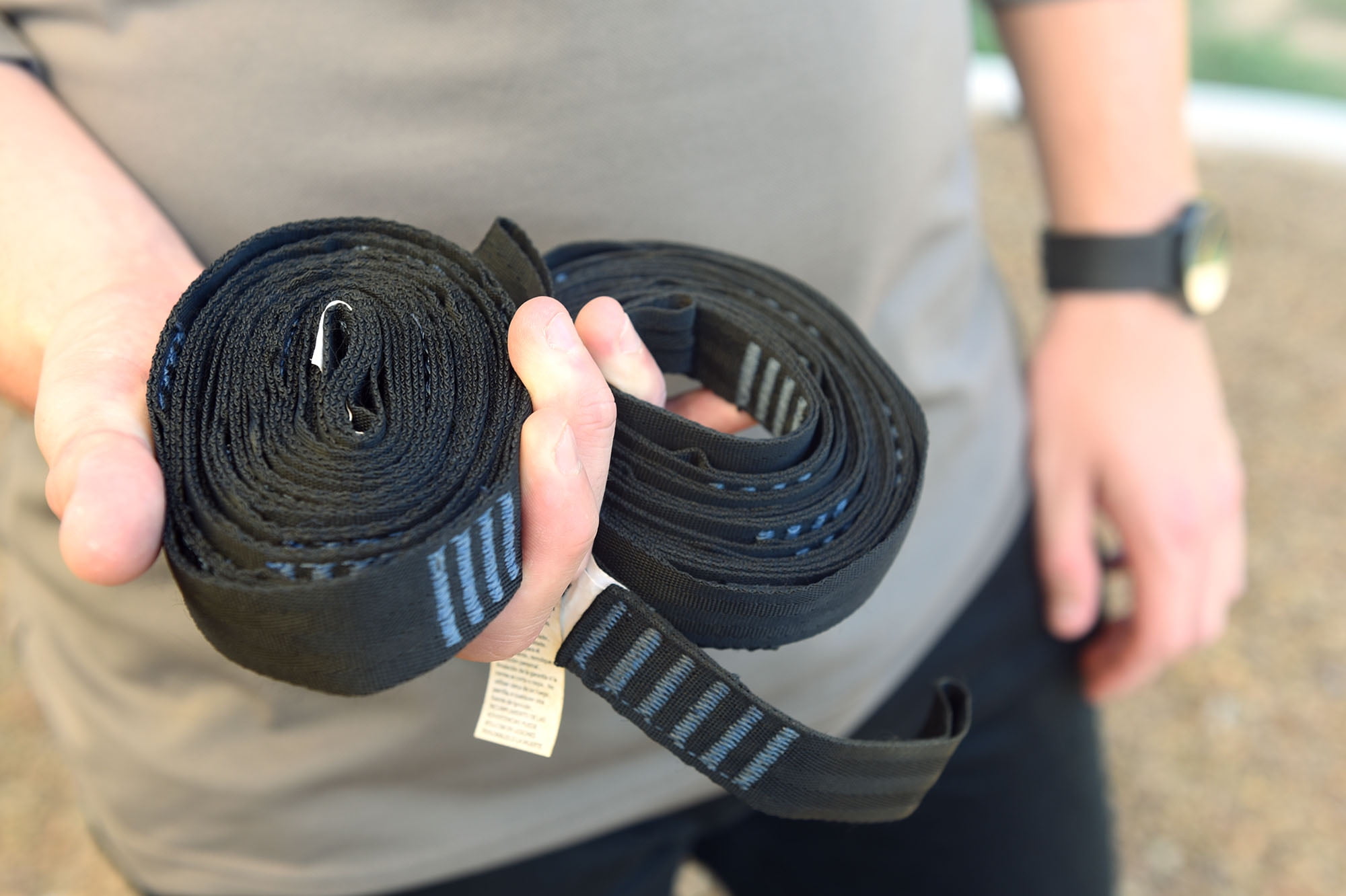 (2 pack) Equip Adjustable Outdoor Black Polyester Hammock Tree Straps