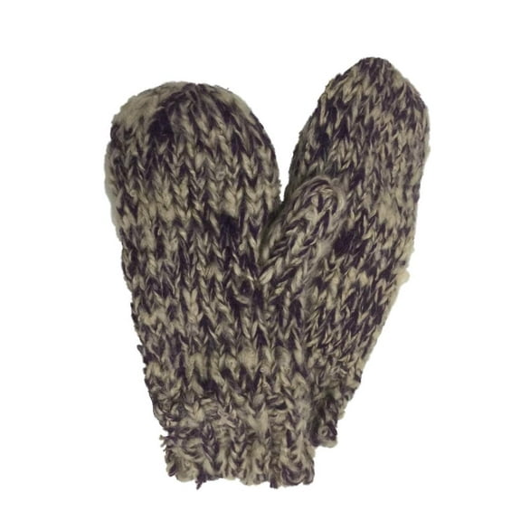 Sonoma Womens Soft Purple & Tank Knit Mittens with Fleece Lining